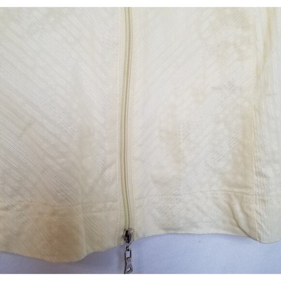 FADED GLORY Yellow Zip-Up Collared 3/4-Cuffed Sleeve Stretch Top Size XL (16/18) - Picture 3 of 10